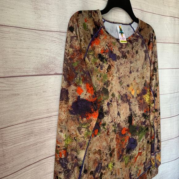Burton Dryride Base Layer Tan Colorful Splotchy Long Sleeve Shirt Size Large - Picture 12 of 15